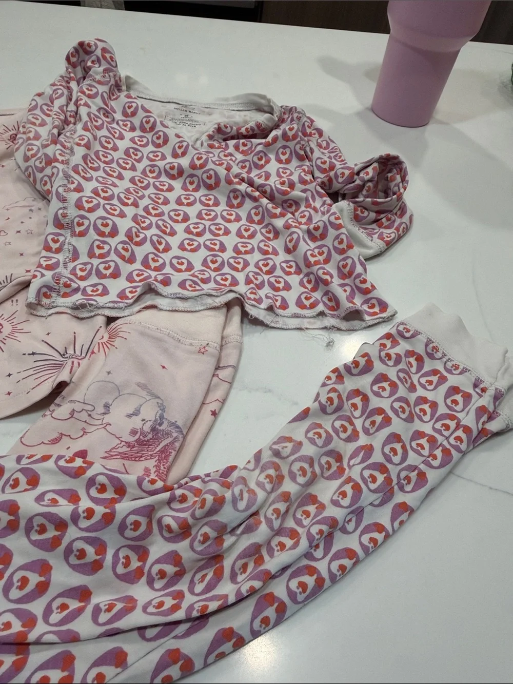 Roller Rabbit Pink Heart-Print Kids Pajama Set